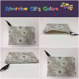 Zip Clutch / Purse / Bag / Pouch - Daisy Taupe Zip Clutch / Purse / Bag / Pouch - Daisy Taupe
